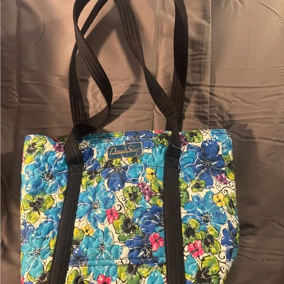 Donna Sharp Blue & Green Quilted Purse and Matching Wallet - Picture 3 of 9